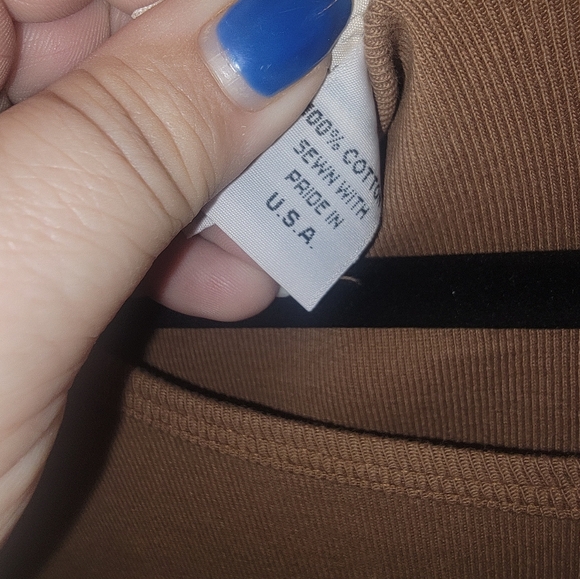 NWT Misses sz L Cotton USA by George Hagopian Light Brown long sleeve Shirt - Picture 2 of 5